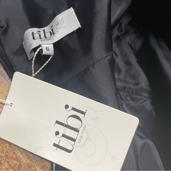 Tibi Animal Print Cap Sleeve Sheath Mini Dress Leather Trim Size 6 - Picture 11 of 11